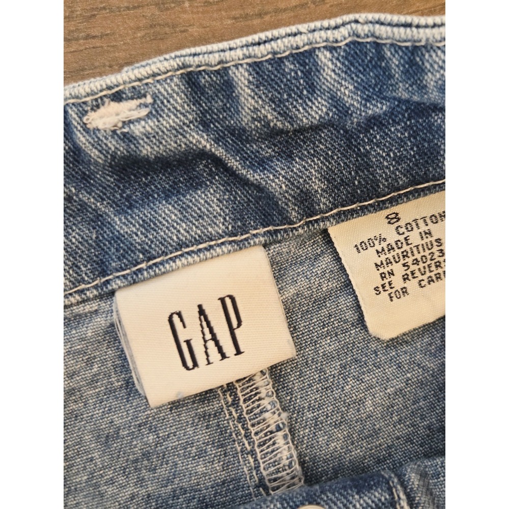 Gap Womens Y2K Denim Maxi Skirt Blue Snap Front A-Line Slit Pockets Size 8 - Picture 4 of 10